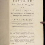 Histoire philosophique – Guillaume Thomas Raynal – 1774 | First edition, 7v Set w/ Maps
