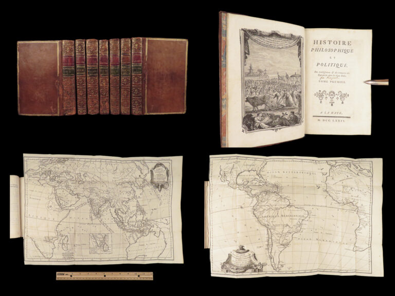 Image of Histoire philosophique – Guillaume Thomas Raynal – 1774 | First edition, 7v Set w/ Maps