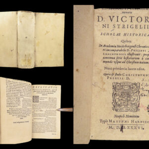 Scholae historicae – Victorinus Strigel – 1586 | First Edition Commentary on Melanchthon