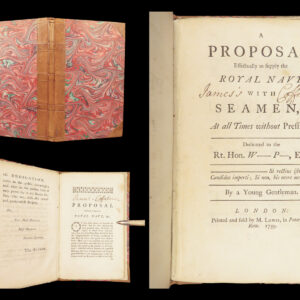 Proposal to Supply the Royal Navy – 1759 | Dedicated to William Pitt | Fine Binding