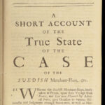 Account of Suedish Merchant Ships – 1697 | First Edition Pamphlet, French Trade