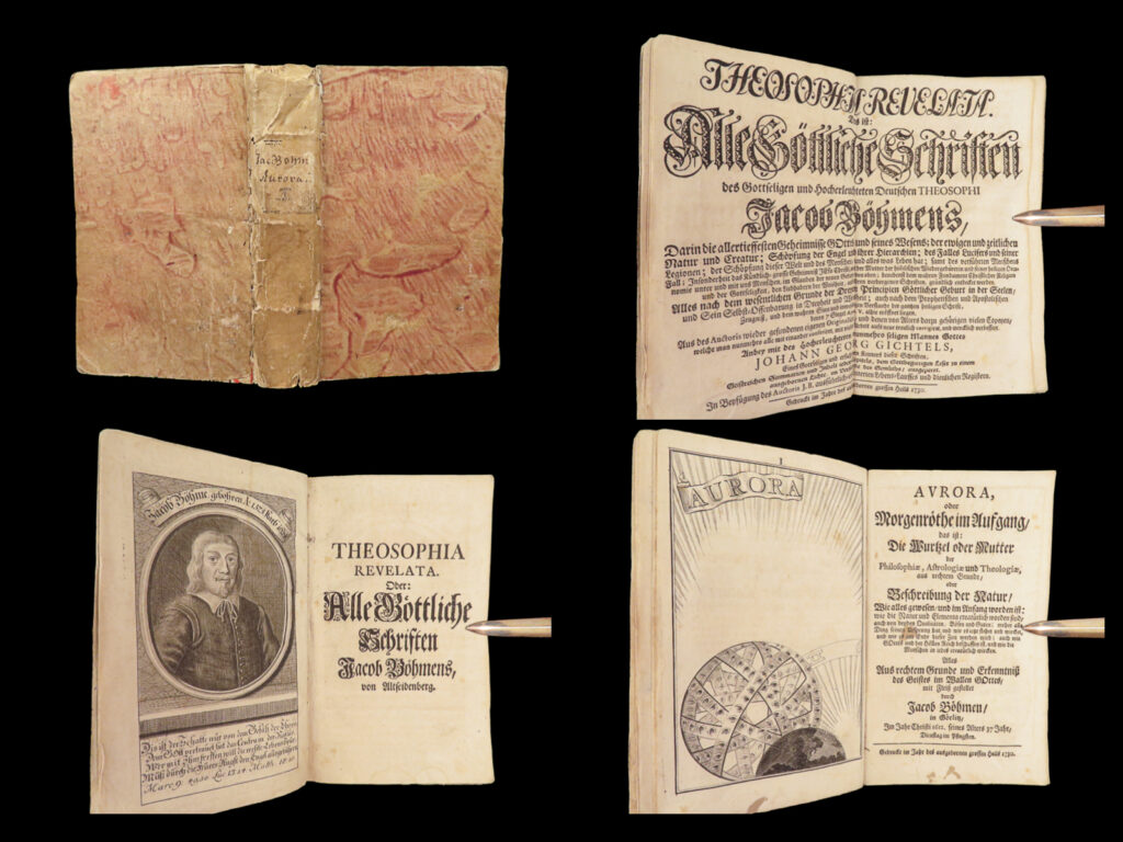 Theosophia revelata – jakob böhme – 1730 | early german mystical philosophy | collected 1730 edition of jacob böhme's mystical writings, exploring divine nature, angelic fall, and spiritual regeneration in an early dutch-printed theological volume.