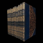 Works of William Makepeace Thackeray – 1856 | 10 Volumes, Fine Blue Moroccan Binding