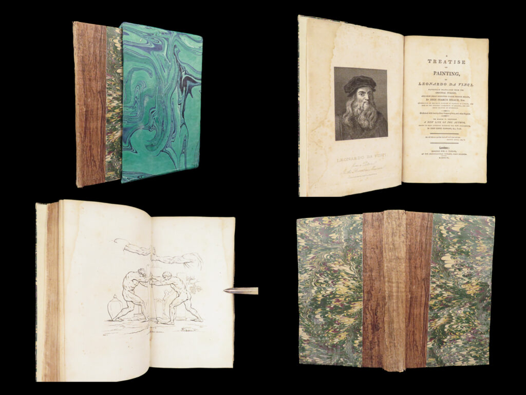 A treatise on painting – leonardo da vinci – 1802 | 23 engravings | leonardo da vinci’s a treatise on painting (1802), quarto with 23 copper plates and a biography by john sidney hawkins, early english edition of this influential renaissance art text.