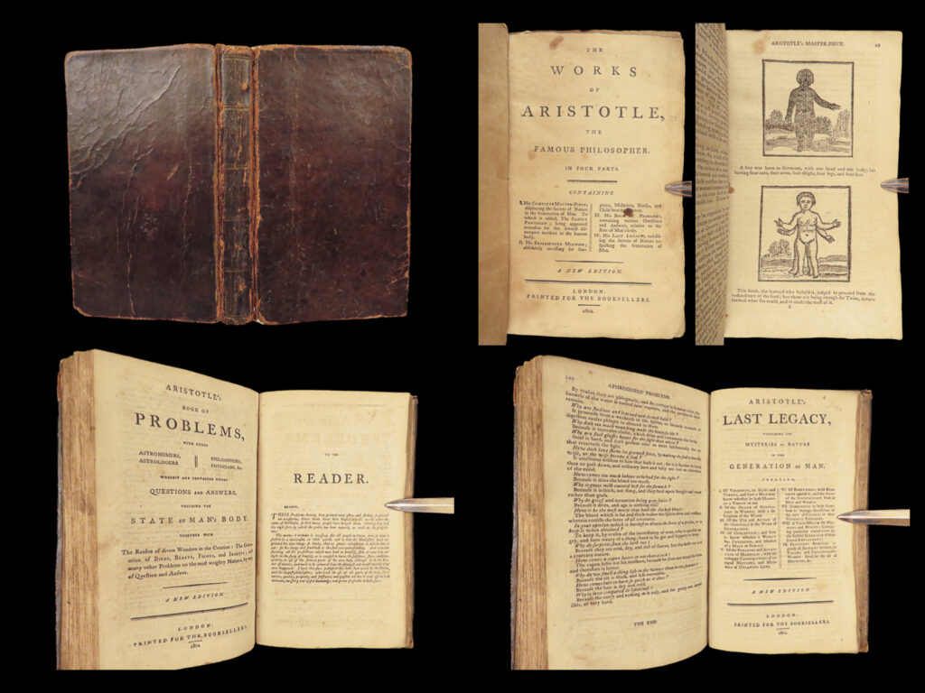 Works Of Aristotle – 1802 | Greek Philosophy, Problemata Physica | 1 Works of aristotle – 1802 | greek philosophy, problemata physica | 1802 english-language edition of the works of aristotle including apocryphal texts like problemata physica, issued for new england readers with notable folk medical content and full leather binding