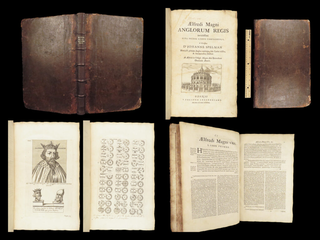 Ælfredi magni anglorum – john spelman – 1678 | first edition, alfred the great | john spelman’s 1678 latin folio biography of alfred the great, translated by christopher wase with commentary by obadiah walker, includes eight engraved plates.