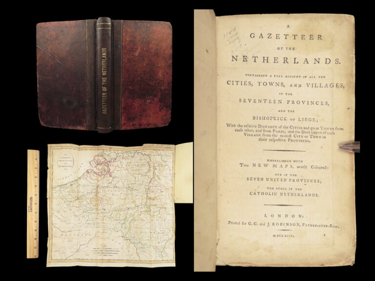 Image of A Gazetteer of the Netherlands – 1794 | Folding Map, History of Holland
