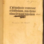 1490 – Dominican Teaching & Sermon Preparation | Herolt Incunable, First Edition