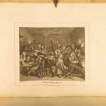 1821 – Works of William Hogarth | Illustrated Satire | 2 Leather Folio Volumes