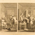 1821 – Works of William Hogarth | Illustrated Satire | 2 Leather Folio Volumes