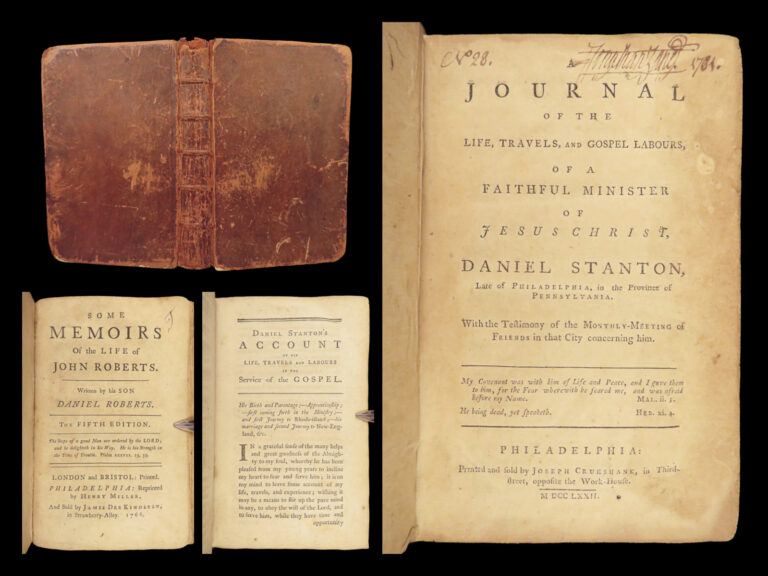 Image of Journal of the Life, Travels – Daniel Stanton – 1772 | First Edition, Early Quaker Americana