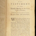 Journal of the Life, Travels – Daniel Stanton – 1772 | First Edition, Early Quaker Americana