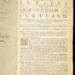 Laws & Acts Made in the First Parliament of William & Mary – Scotland – 1690-95 | Complete Folio
