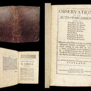 Observations on the Acts of Parliament – George Mackenzie – 1686 | First Edition, Witchcraft Law