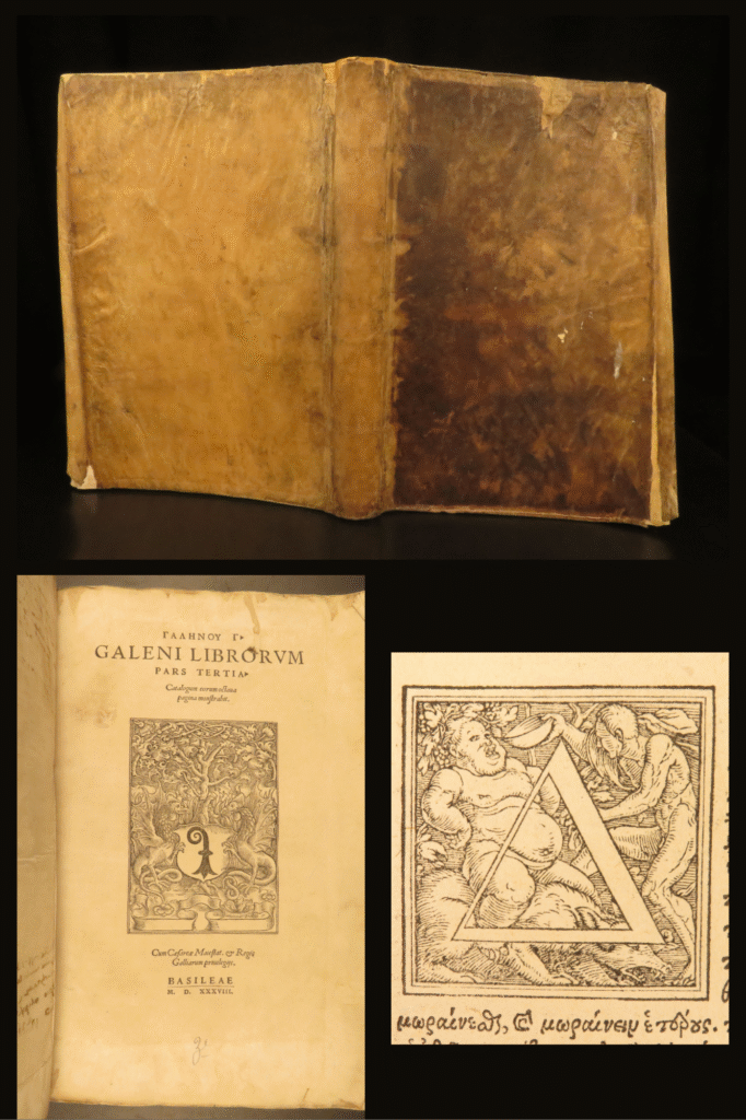 Galeni librorum pars tertia – galen – 1538 | greek folio, fevers & diseases | <em>galeni librorum pars tertia</em> (basel, 1538), printed in greek by cratander and bebel, contains a range of galenic treatises on fevers, diseases, black bile, and diagnostic categories.