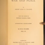 ca.1890 – War and Peace – Leo Tolstoy | Early English Dole Translation | 4vol Set