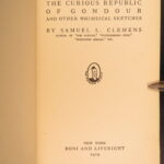 The Curious Republic of Gondour – Mark Twain – 1919 | First Issue, Political Satire