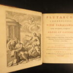 1729 – Plutarch Parallel Lives | Latin & Greek | Enormous 5 Volume Set
