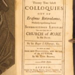 1725 – Colloquies by Erasmus of Rotterdam | Famous l’Estrange English Translation