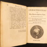 1723 – Characteristicks of Men – Anthony Cooper, Earl of Shaftesbury | 3 volume set