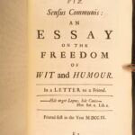 1723 – Characteristicks of Men – Anthony Cooper, Earl of Shaftesbury | 3 volume set