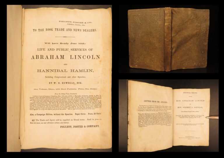 Image of 1860 1st ed Abraham Lincoln Douglas Debates American Politics SLAVERY Abolition