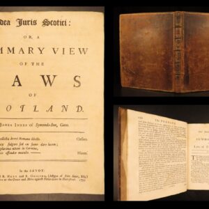 Idea Juris Scotici – James Innes – 1733 | Full Leather Legal Treatise