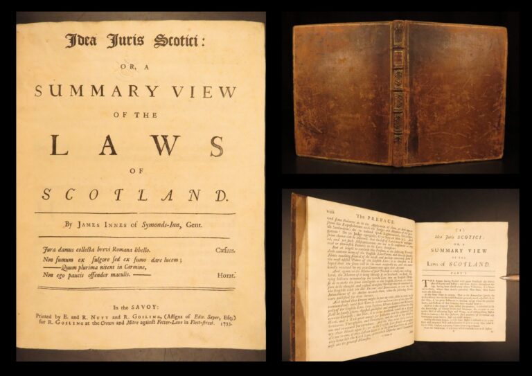 Image of Idea Juris Scotici – James Innes – 1733 | Full Leather Legal Treatise