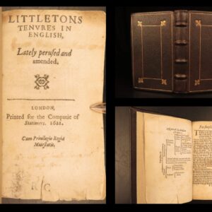 Littletons Tenures in English – Thomas Littleton – 1621 | Feudal Law