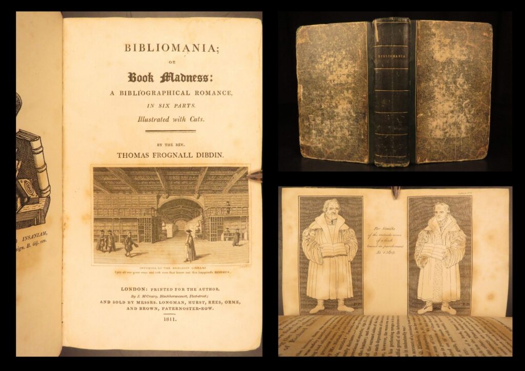 1811 – bibliomania – thomas frognall dibdin | rare book collecting manual | dibdin’s 1811 second edition of bibliomania humorously portrays obsessive book collectors through fictional dialogues, an enduring cornerstone in bibliographic literature and a significant commentary on early collecting culture.