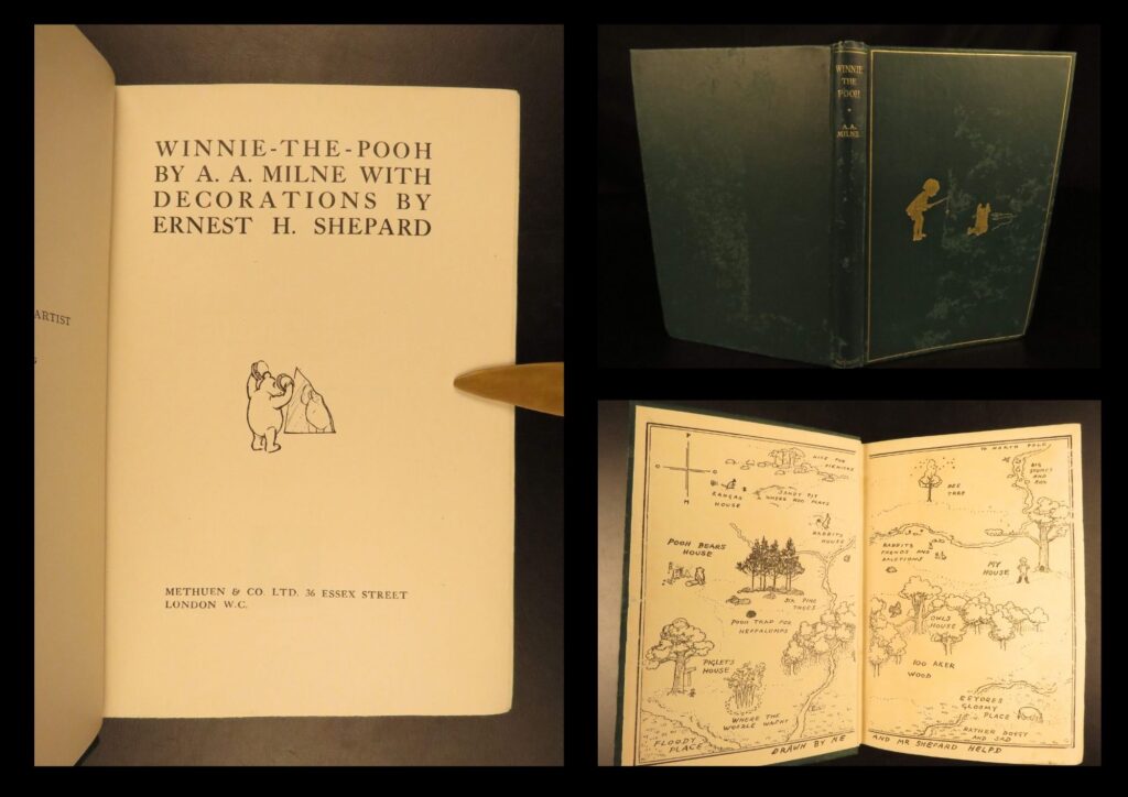 Winnie-the-pooh - a. A. Milne - 1926 | first edition, first printing | this true first edition of a. A. Milne's classic <em>winnie-the-pooh</em> features the most well-known tales of christopher robin and the inhabitants of the hundred acre wood, with the iconic illustrations of e. H. Shepard.
