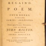 1759 – Paradise Regained – John Milton | Famous Baskerville Printing