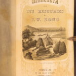 1856 – Minnesota History | Indian Tribes, Sioux, Chippewa | Huge Folding Map