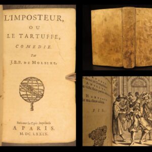 1679 – Works of Moliere | Tartuffle, Bourgeois Gentlemen & Pourceaugnac | Elzevier