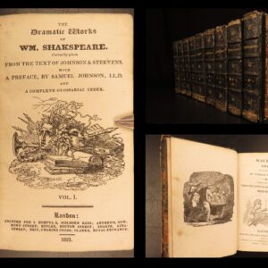 1821 – Works of William Shakespeare | Steevens & Johnson | 9 Volume Set