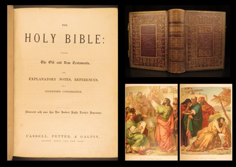 Image of 1890 – The Holy Bible | Enormous Illustrated Victorian Bible | 900+ Engravings
