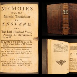 1718 – Memoirs of James Welwood | Observations of England under Queen Elizabeth