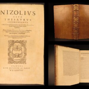 1588 – Nizolius Cicero Lexicon | Famous Dictionary of Cicero’s Writings, Huge Folio