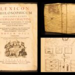 1713 – Philosophy Lexicon – Stephen Chauvin | First Edition, Huge Folding Engravings