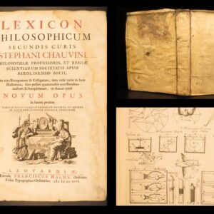 1713 – Philosophy Lexicon – Stephen Chauvin | First Edition, Huge Folding Engravings