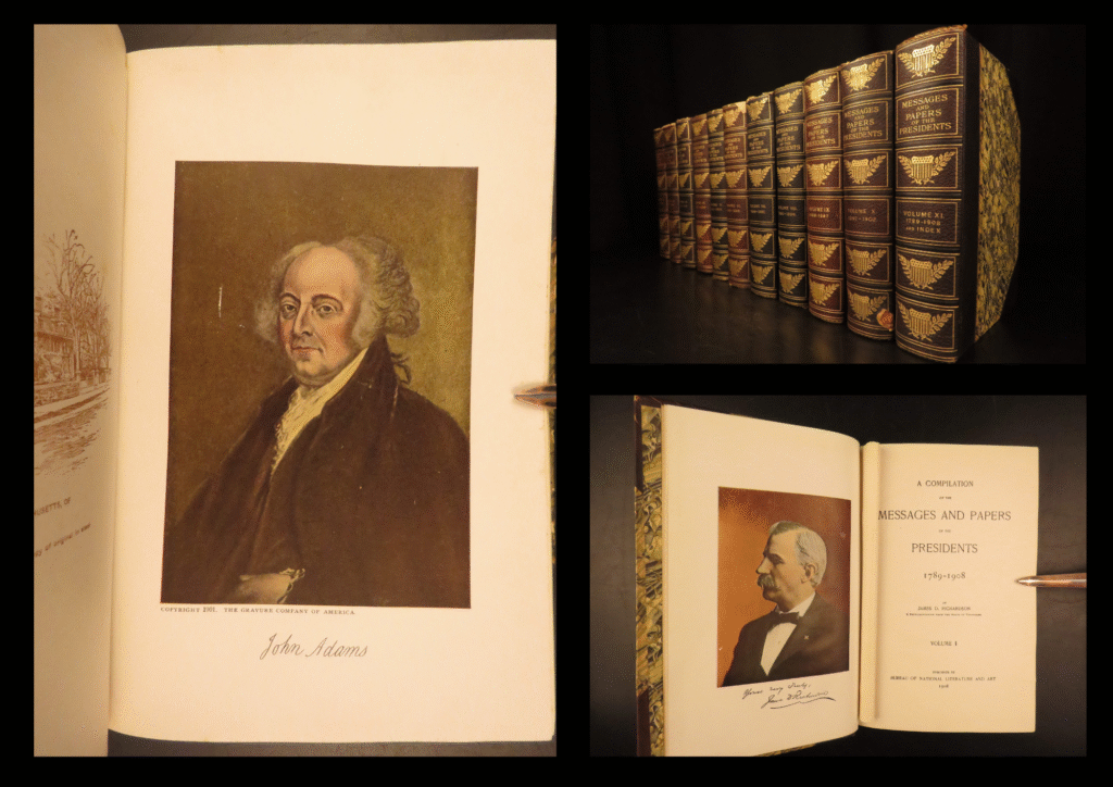 Messages and papers of the presidents – james d richardson – 1908 | washington, lincoln, roosevelt | this <em>messages of the us presidents</em> is a beautiful set that includes the writings, letters, speeches, and addresses of each united states president, from washington through roosevelt.