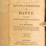 1819 – Dante Alighieri – Divine Comedy | Divina Commedia, Petronj Italian, 3v
