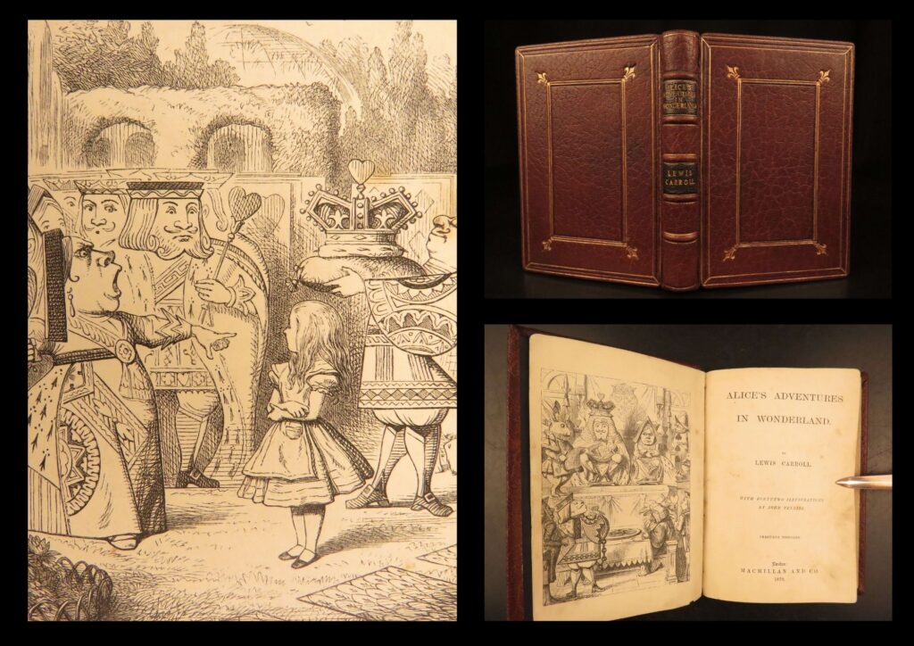 1870 – alice’s adventures in wonderland – lewis carroll | tenniel illustrated | alice's adventures in wonderland 1870 macmillan edition with tenniel's illustrations, in original red cloth binding. This 20th thousand printing is a desirable bibliographic issue for carroll collectors.