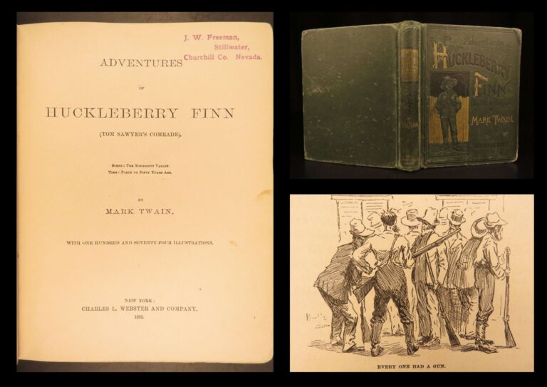Image of Adventures of Huckleberry Finn – Mark Twain – 1885 | First Printing in Original Green Cloth