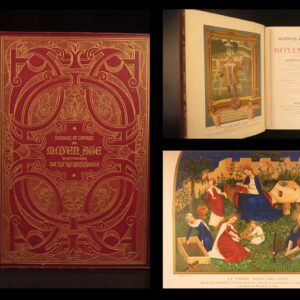 1877 – Sciences & Lettres of Middle Ages – Paul Lacroix | Chromolithographs, Gilt Binding