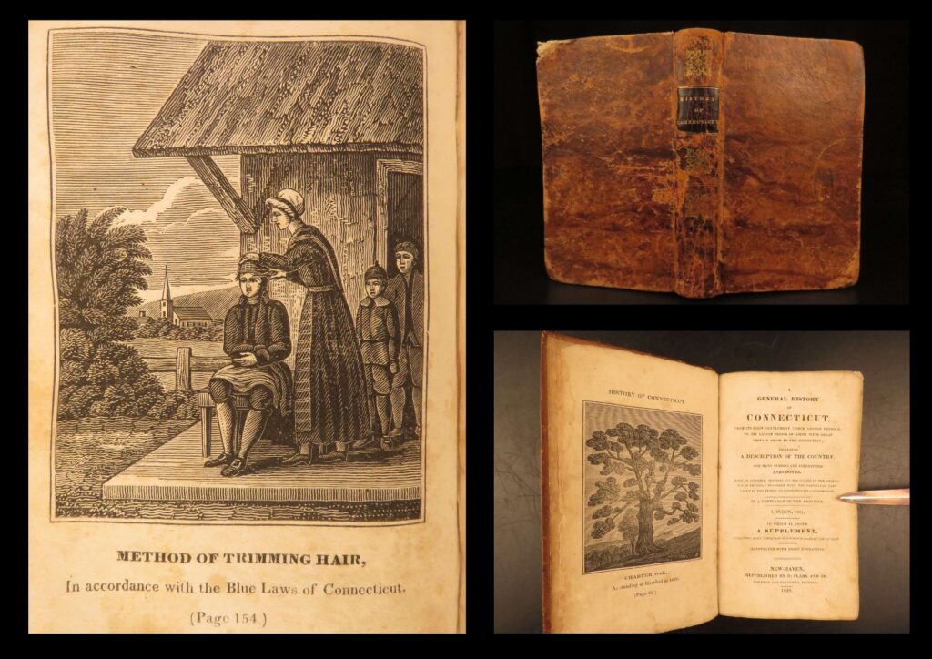 1829 – connecticut | first edition – blue laws, witchcraft, indian rituals | anti-colonial | first american edition of samuel peters’ controversial 1829 colonial history, addressing early connecticut law, church conflicts, native culture, witch trials, and pre-revolution politics.
