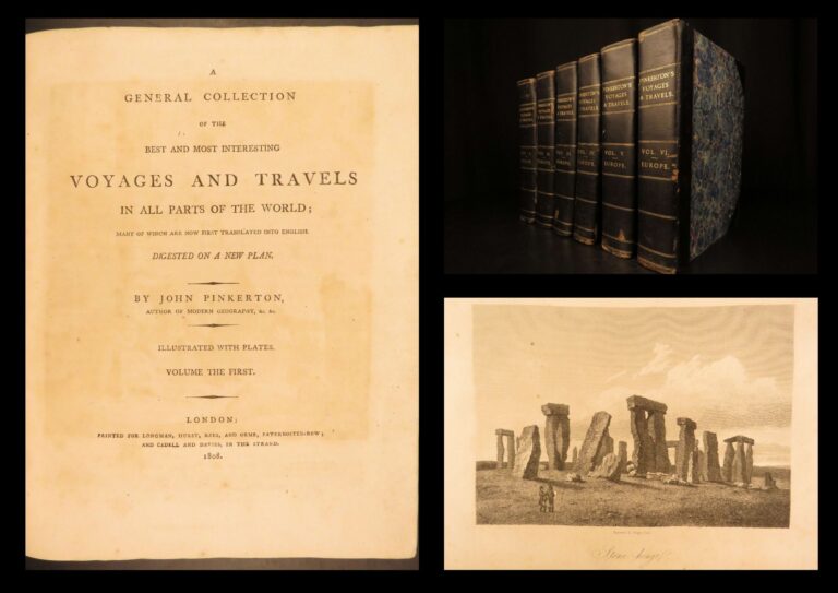 Image of 1808 – Pinkerton Voyages & Travels | Scotland, Norway, Stonehenge – 6v Set