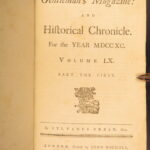 1790 – Gentleman’s Magazine | Benjamin Franklin & Bounty Mutiny, Slave Lake Map