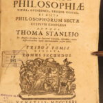 1731 – History of Philosophy – Thomas Stanley | First Edition – Famous Philosophers