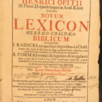 1692 – Hebrew Bible Lexicon – Opitz | Jewish Torah Study – Vellum, First ed